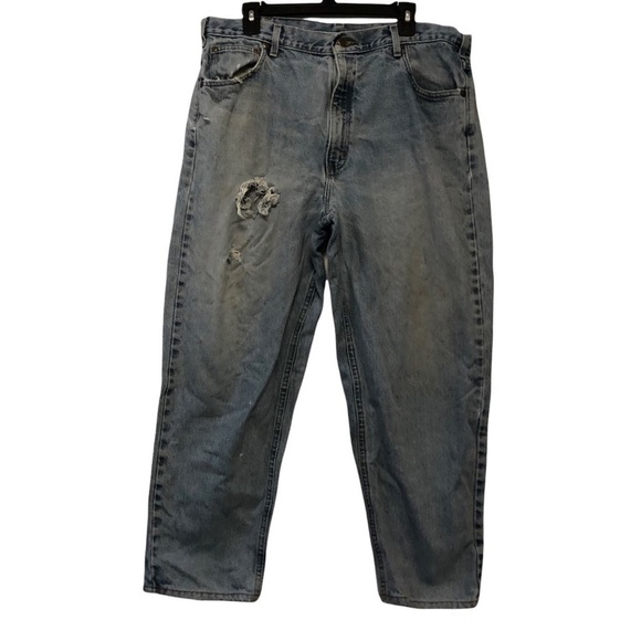 Carhartt Distressed Medium Wash Jeans 40x30 - Picture 1 of 7
